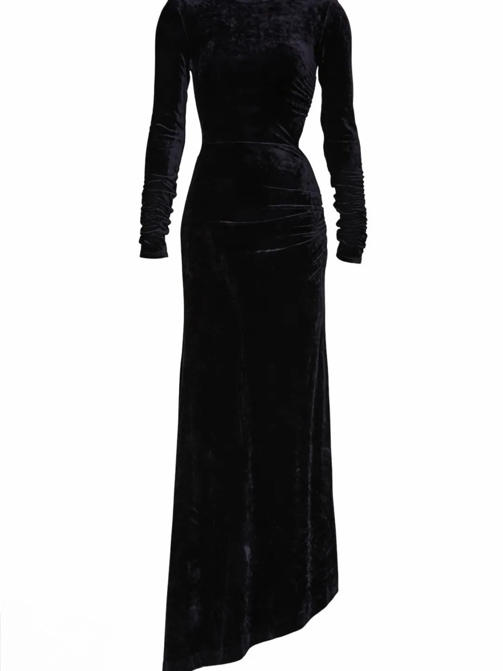 A.L.C. Navy Velvet Long-Sleeve Cutout Evening Gown